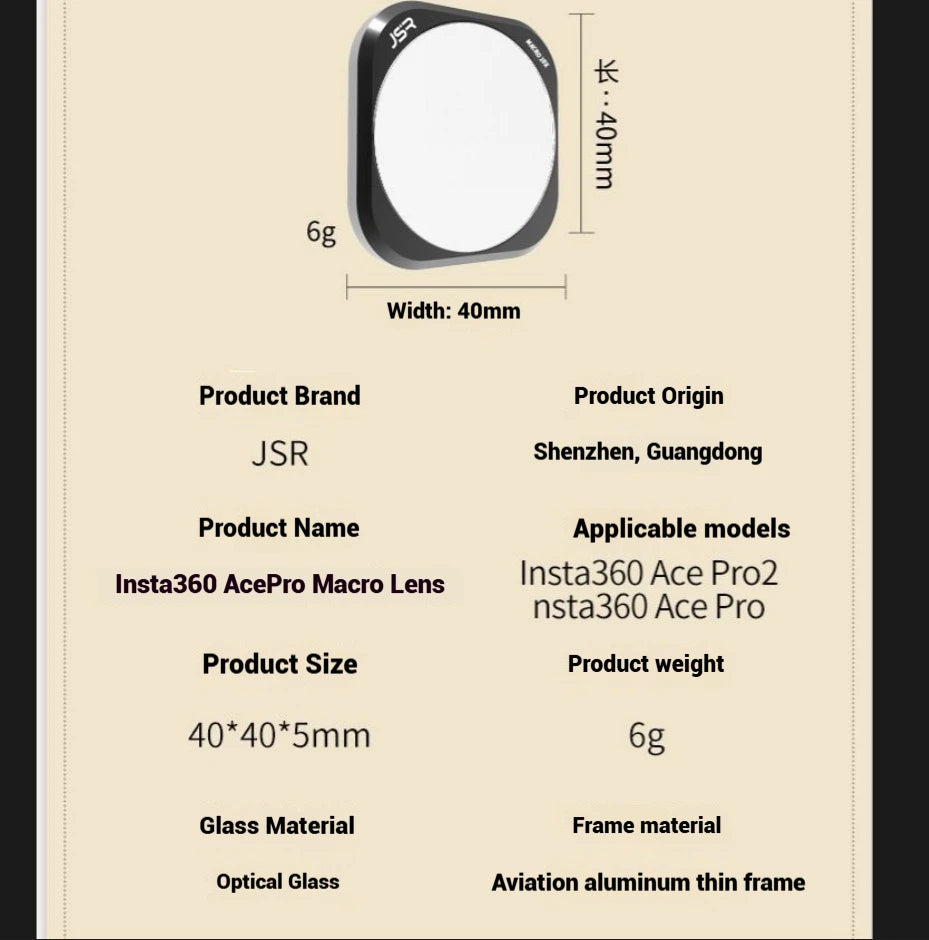 10X Macro Lens & CPL UV ND Filter Set for Insta360 Ace Pro 2