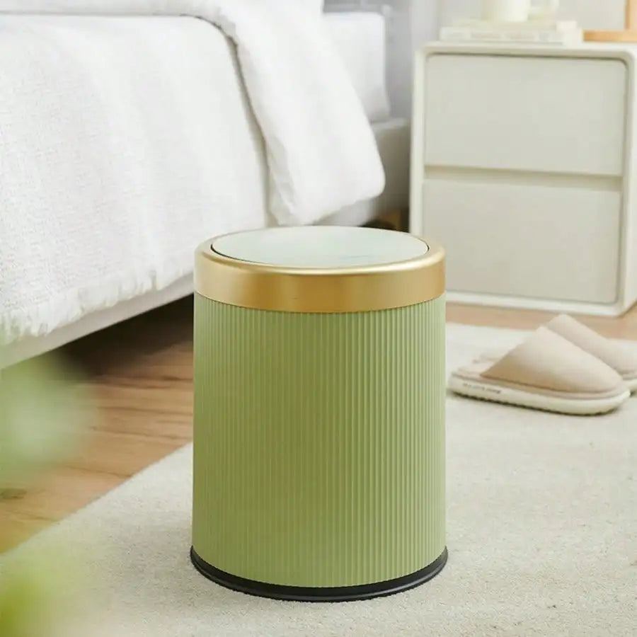 Fashionable Circular Wastebasket Durable Plastic Recycle Bin Large Capacity Double Double-layer Kitchen Garbage Cube Trash Can Oasis Select