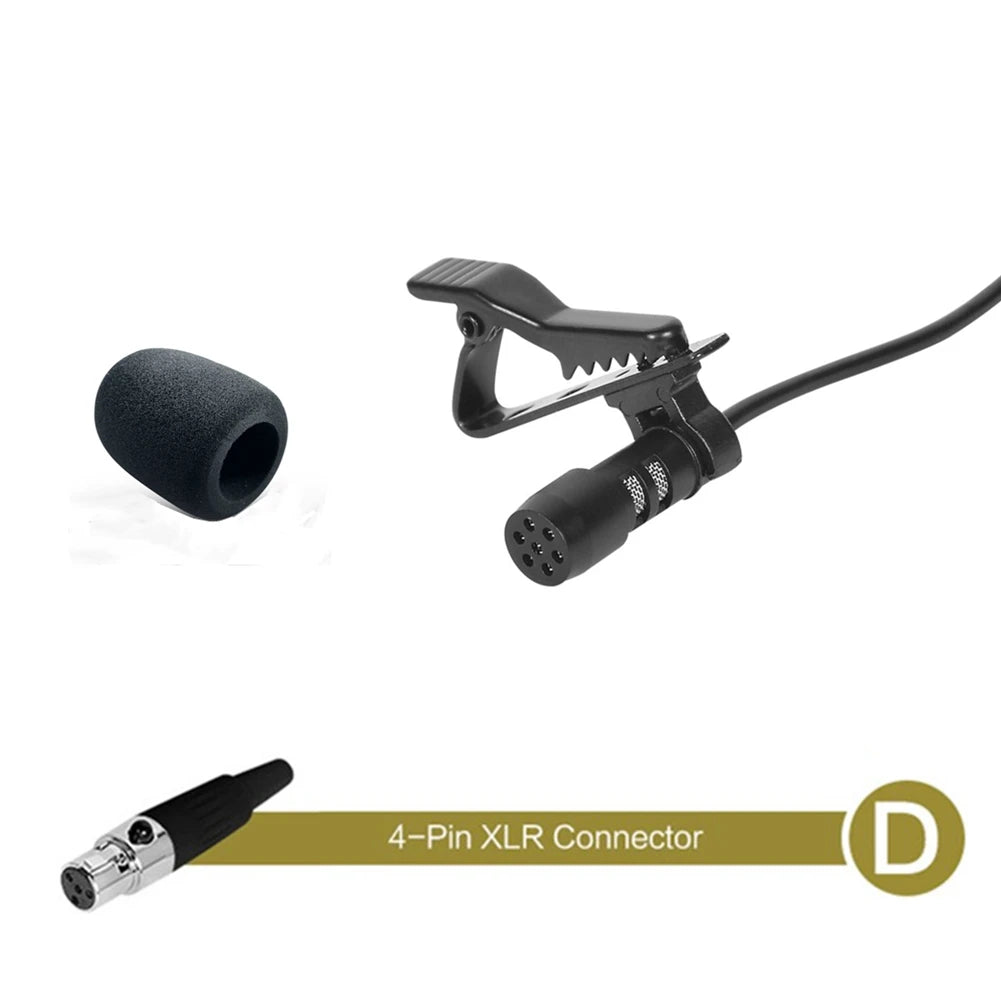 3.5mm Black Lavalier Lapel Microphone Miniature Broadcast Quality For Wireless System With A Metal Clip And A Windscreen Oasis Select D