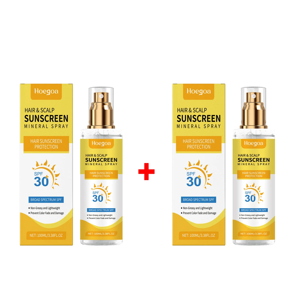 Scalp Hair Sunscreen Spray For Dyed Highlighted Hair UV Protection Prevent Hair Fading Dryness Lightweight Scalp Sunscreen Care Oasis Select 2pcs