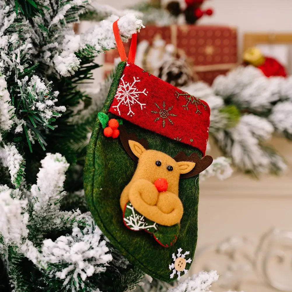 Parts Christmas Stocking Accessory Ornament Santa Snowman Socks Xmas Tree Bag Fabric Hanging Mini High Quality Oasis Select Elk China Mainland Fabric