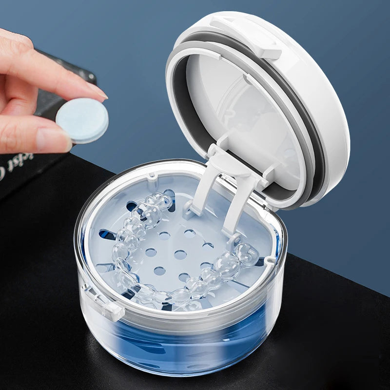 Portable Orthodontic Retainer Invisible Braces Box Braces Storage Box Soaking Invisible Teeth Denture Cleaning Oasis Select