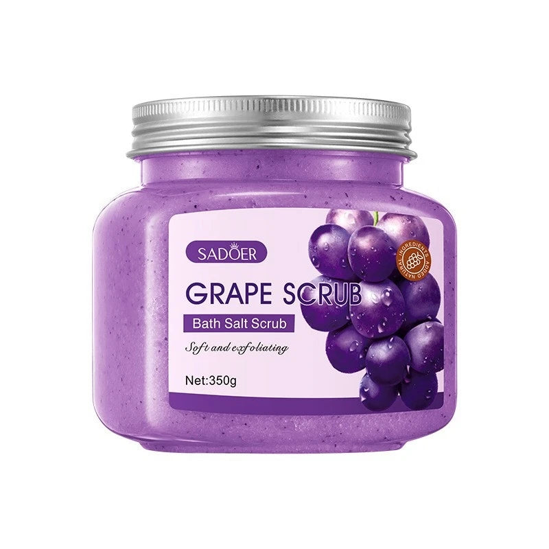SADOER Grape Bath Salt Scrub 350g – Body & Face Exfoliant Body Salt Scrub Oasis Select Grape