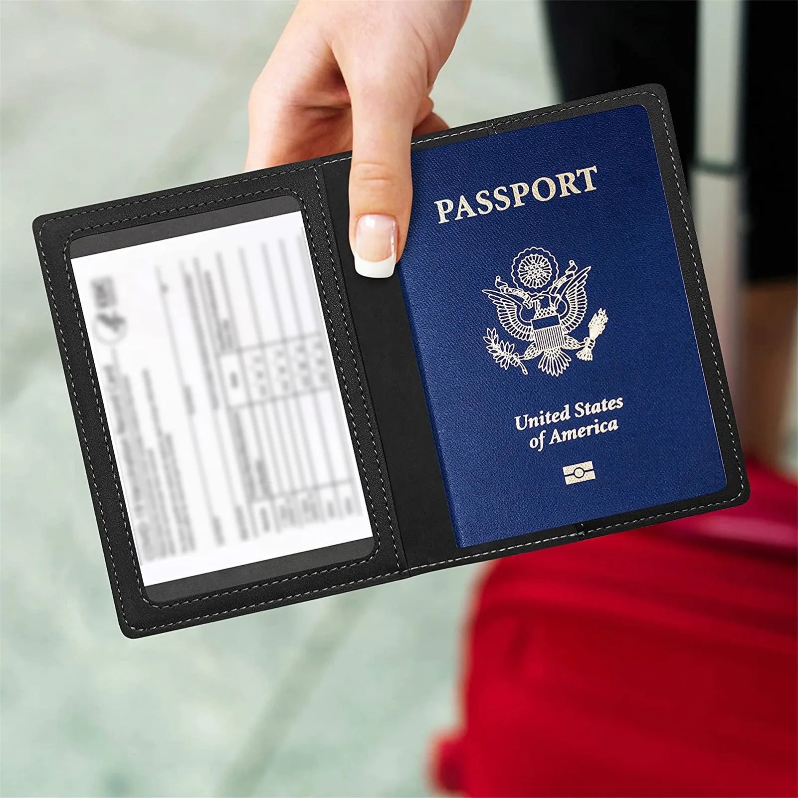 Leather Passport Cover & Card Holder Wallet – Unisex Travel Passport Card Holder Oasis Select