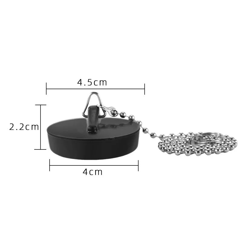1pcs Universal Bathroom Washbasin Rubber Stainless Steel Sink Plug Bathtub Drain Stopper Sink Plug For Kitchen Supplies Oasis Select 4CM 40CM chain