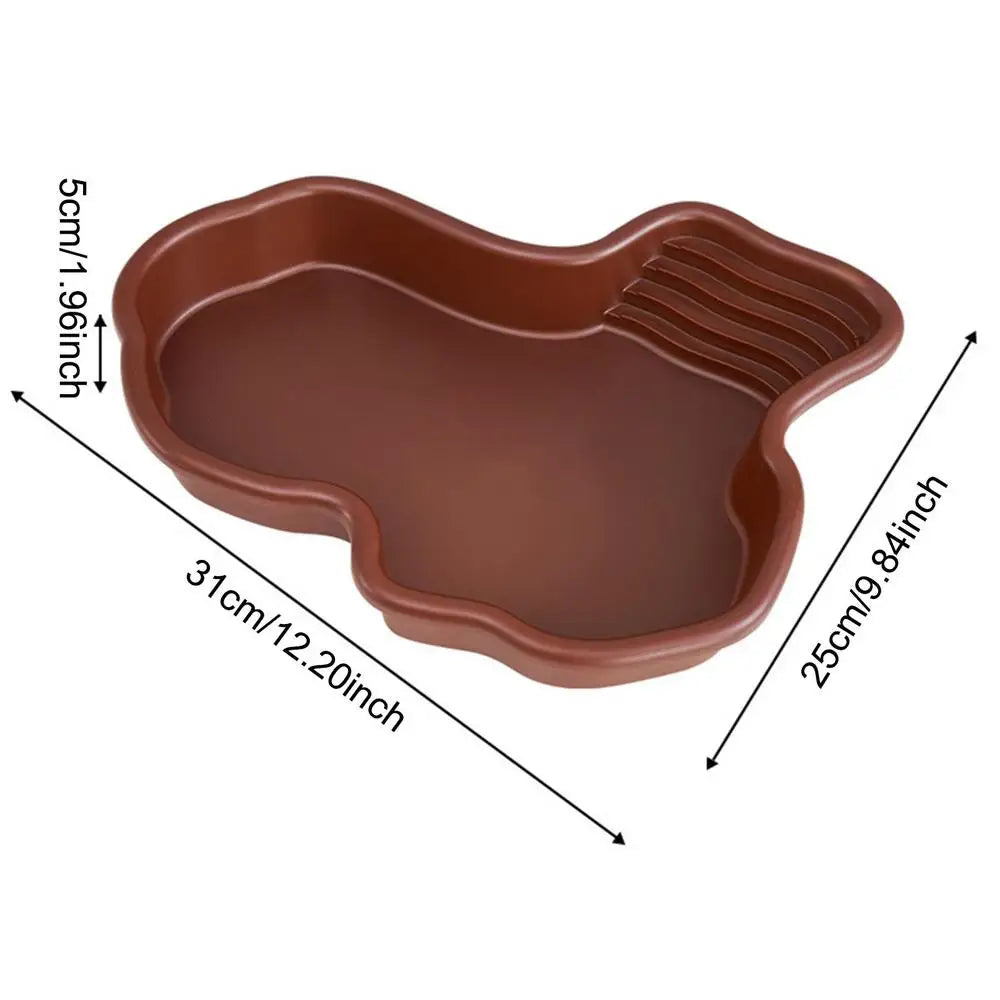 Turtle Feeding Dish Reptile Bathing Pool With Ramp And Basking terrace Aquarium Ornament For Turtle Bearded Dragon Gecko Yard Oasis Select No drainage