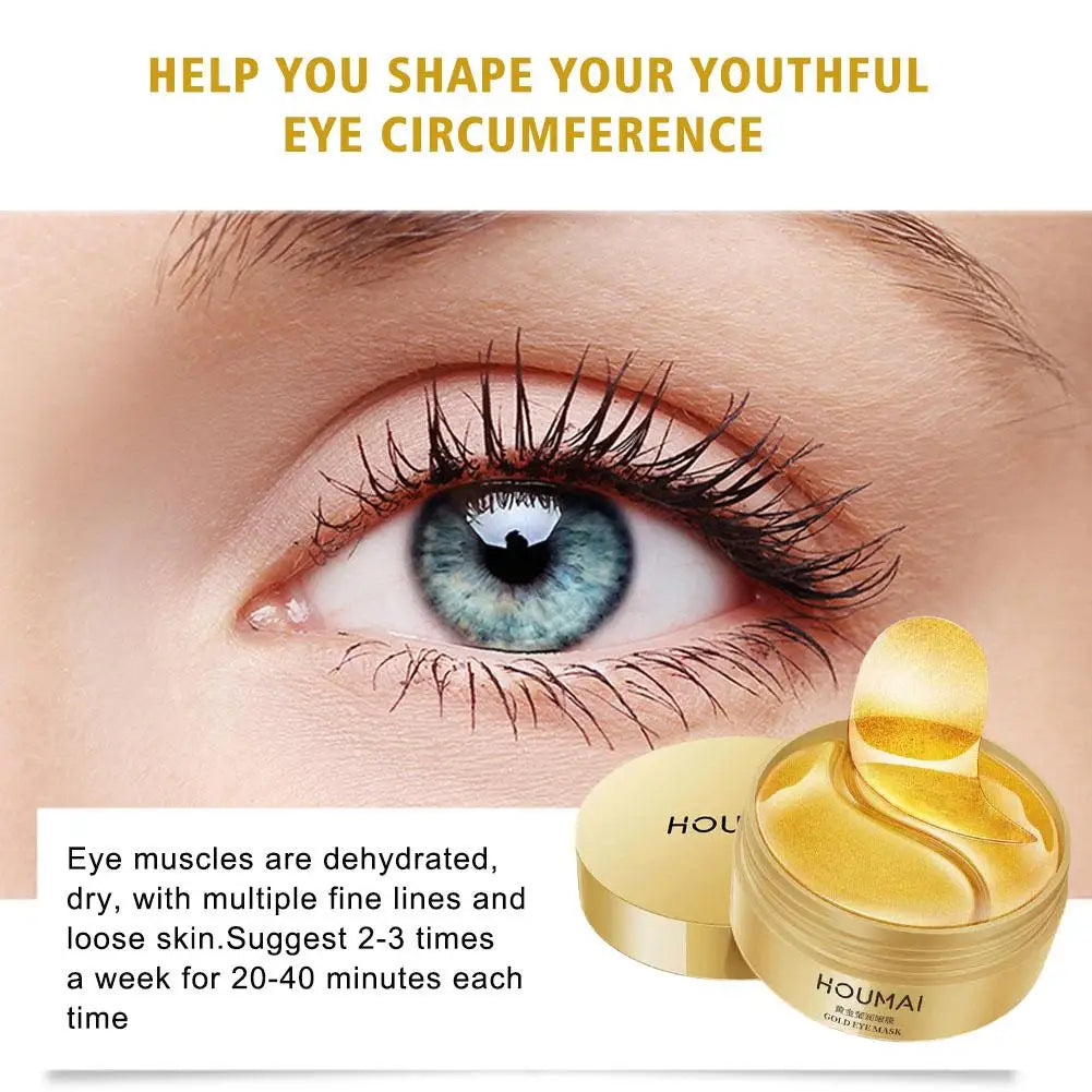 24K Gold Eye Gel Patches – Collagen & Hyaluronic Acid, 30 Pairs Under Eye Mask Oasis Select