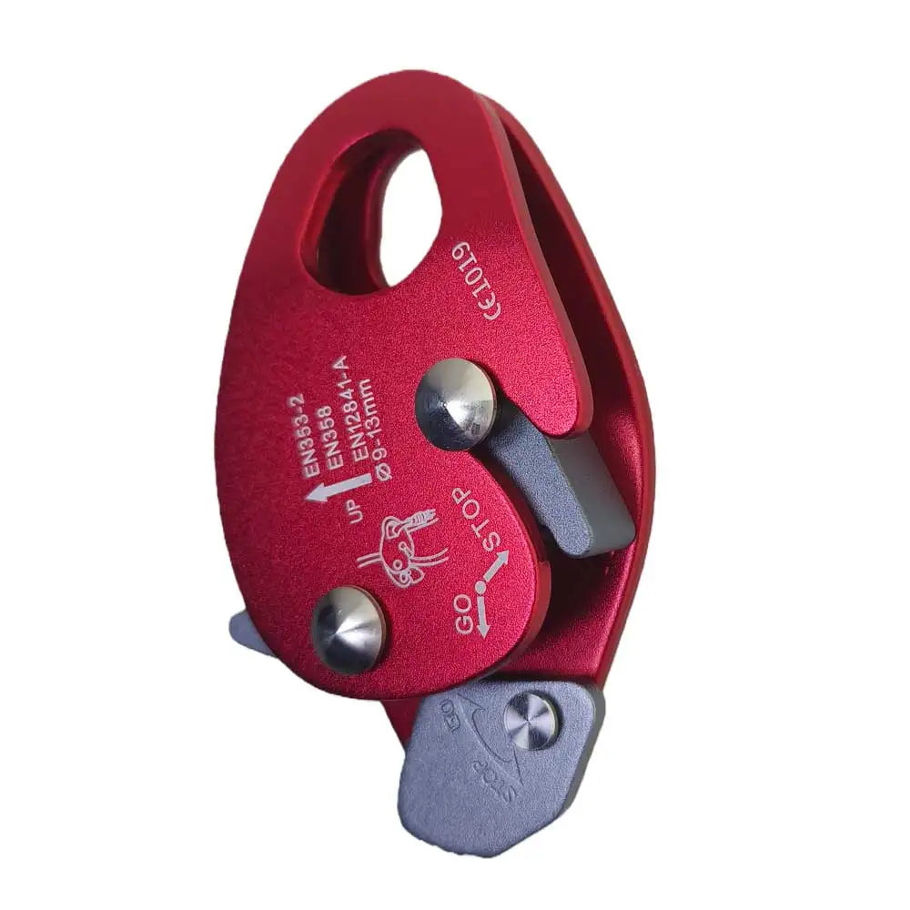 Outdoor Climbing Rope Grab clamp Arborist Falling Arrester Protection Self-Locking Descender Self Braking Stop Rope Clamp Oasis Select Red