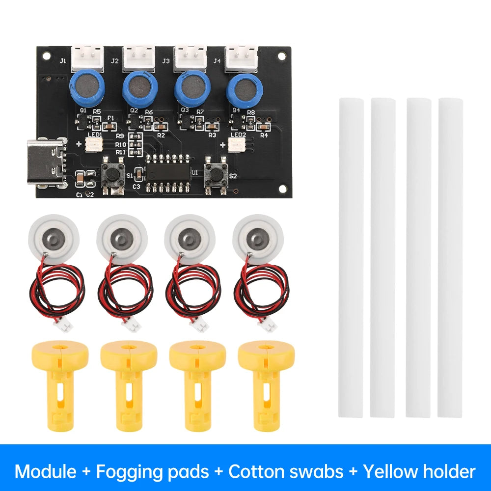 DC5V Four Spray Second Generation Humidifier With Colorful Ambient Lighting DIY Atomization Control Board Ultrasonic Atomizer Oasis Select Type A