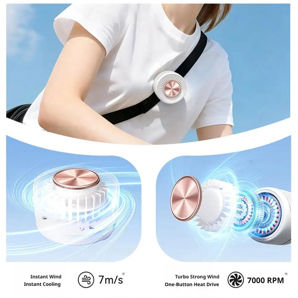 Portable Bladeless Clip Fan Cyclone Mini Air Blower 360 Rotation USB Rechargeable Fan For Outdoor Travel Camping Backpack Oasis Select