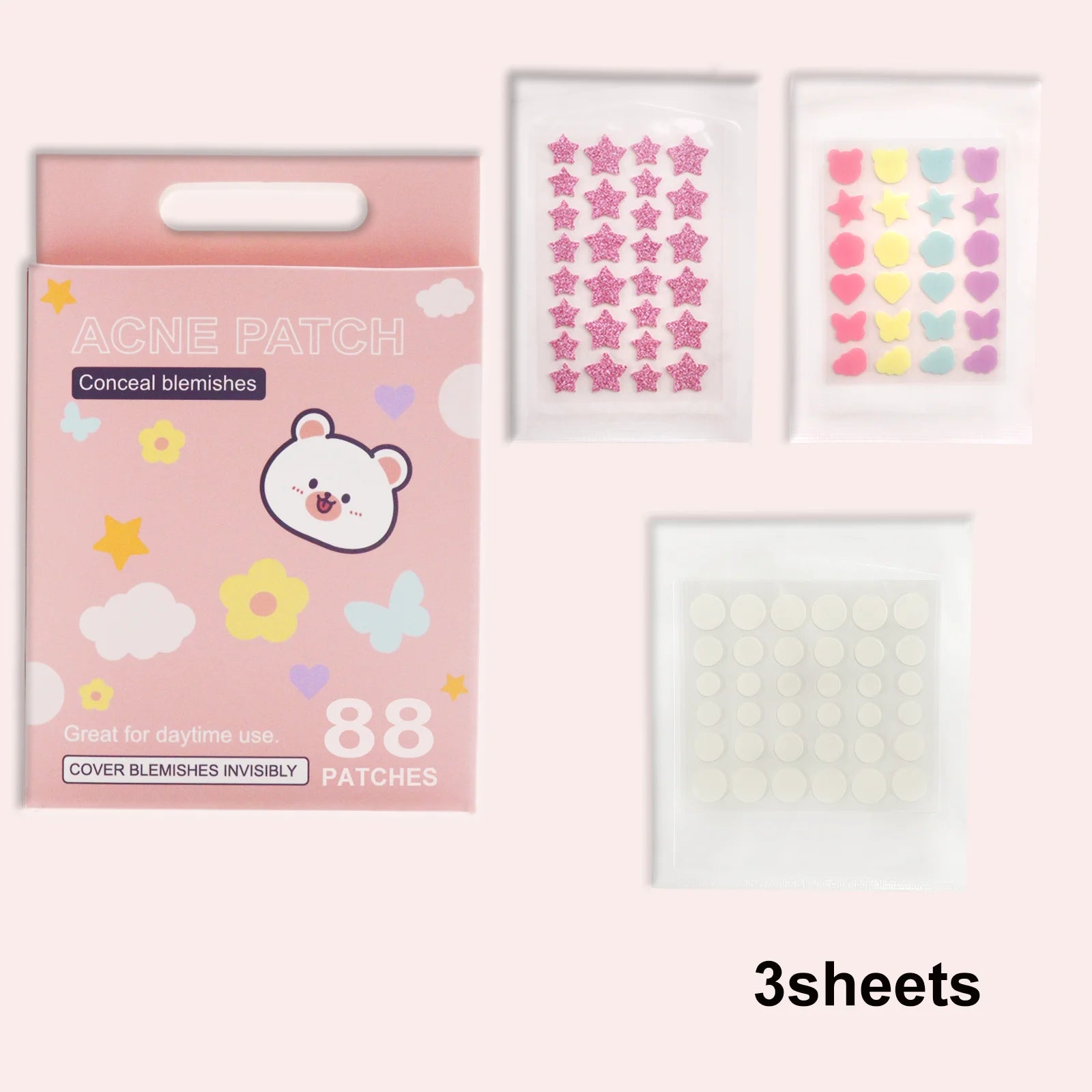 88-Pc Hydrocolloid Pimple Patches – Invisible Overnight Hydrocolloid Pimple Patch Oasis Select ACNEPATCH 176pcs