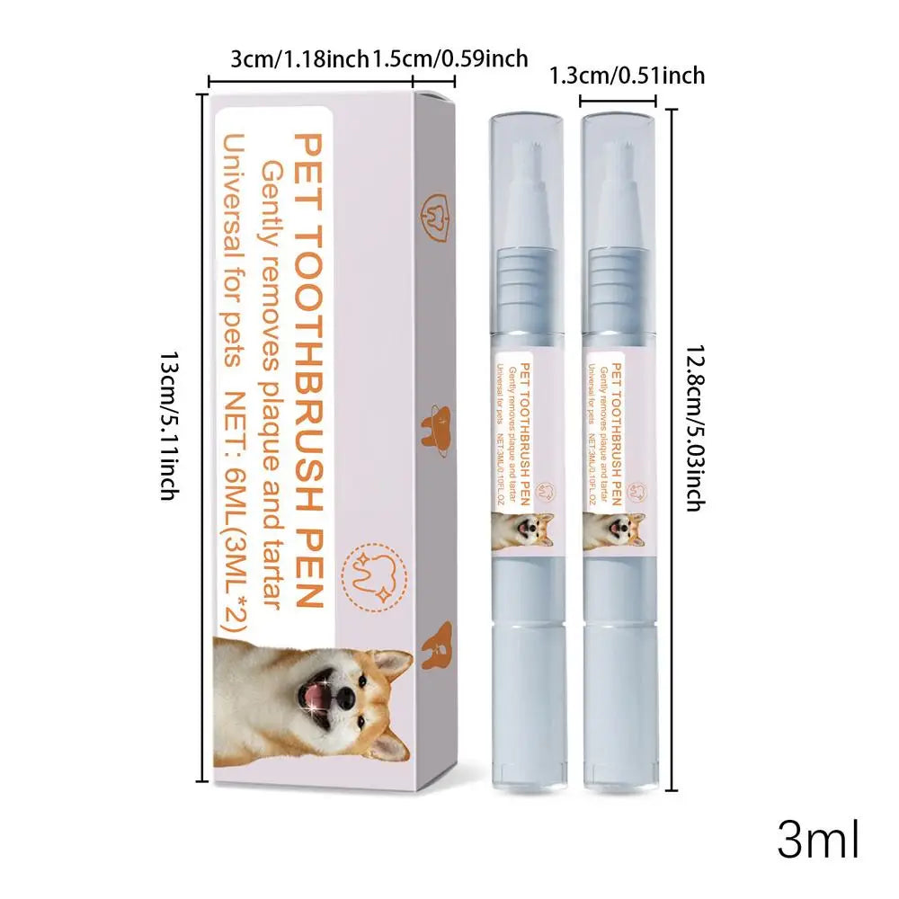 2pcs Pet Toothbrush Pen Soft Bristles Dog Oral Stone Cleaning Pen Pet Dog/Cat Teeth Refreshing Pen Pet Dog Cat Beauty Toothbrush Oasis Select 2pcs