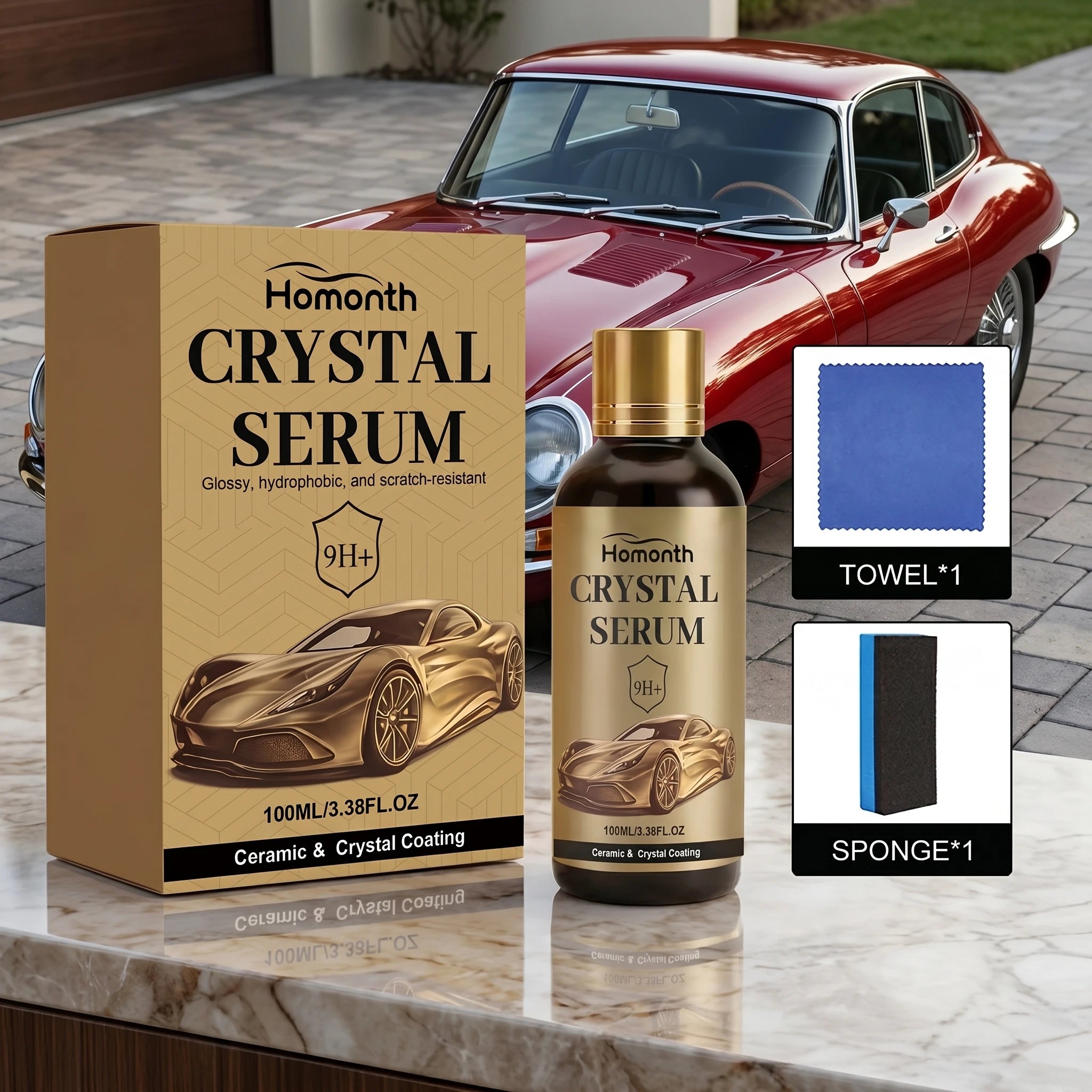 Automotive Ceramic Coating Kit for Paint Protection and Gloss Enhancement Hydrophobic, Scratch-Resistant Paint Coating Agent Oasis Select