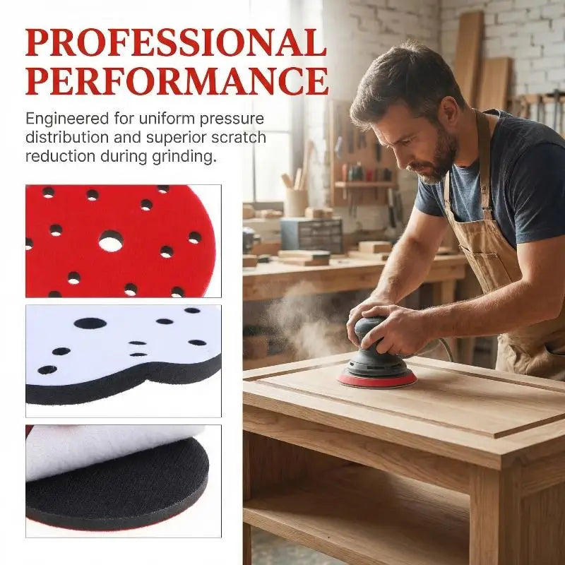 6-Inch 15-Hole Sponge Sanding Buffer Pad for Orbital Sanders