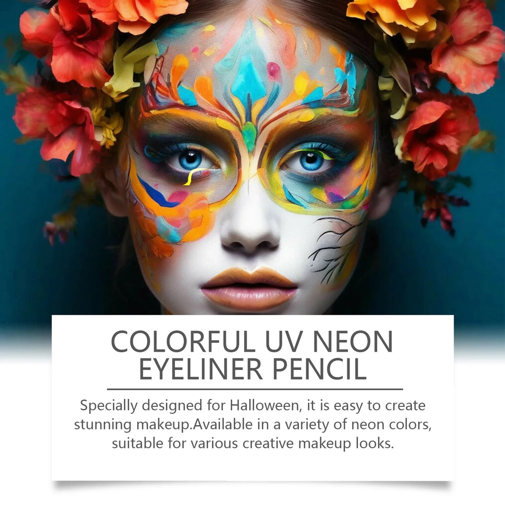 8-color Halloween Neon Liquid Eyeliner Eye Makeup Long Lasting Highlighter Paint Face Waterproof Rainbow Shadow Makeup Cosmetics Oasis Select