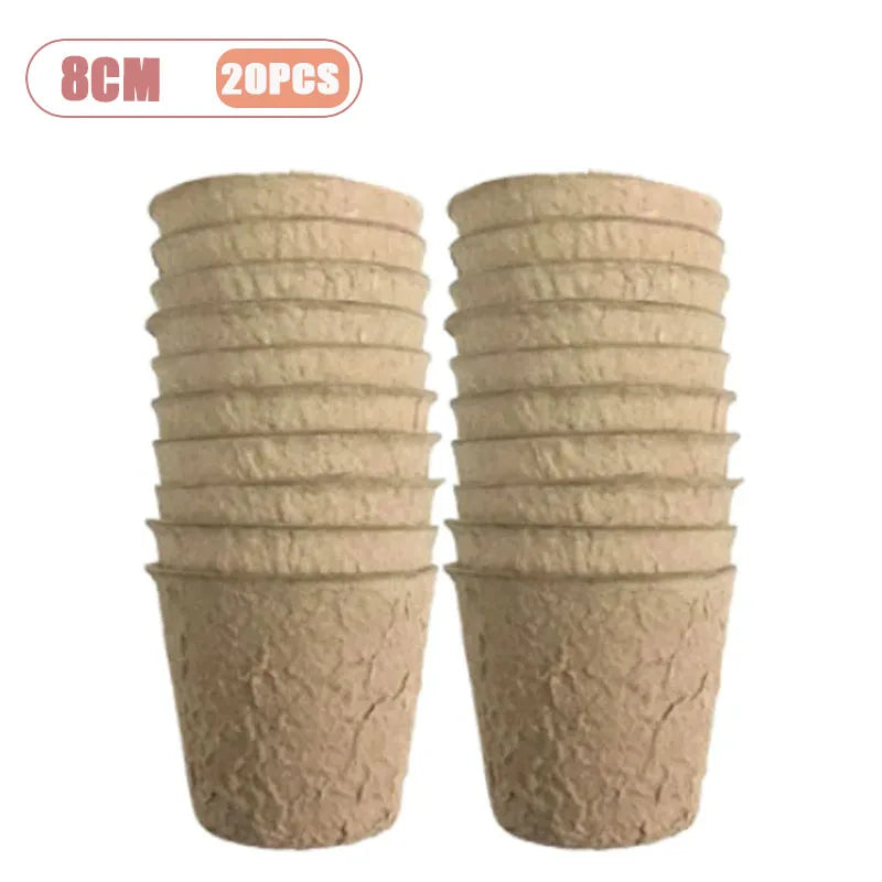 20/40PCS Biodegradable Pulp Seedling Trays Grid Lightweight Breathable Seed Starter Pots for Succulents Vegetables Garden Oasis Select 8CM-20PCS