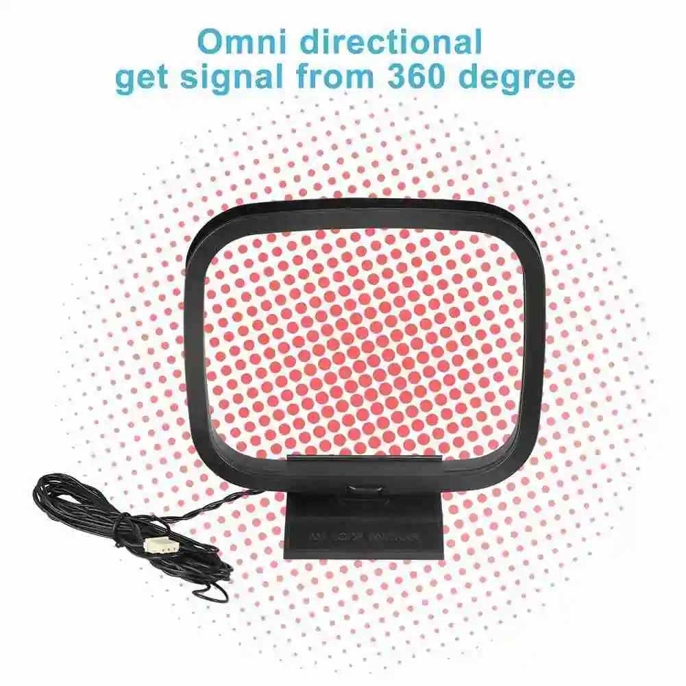 Mini FM AM Loop Antenna 360° Signal for Hi-Fi Stereo Systems