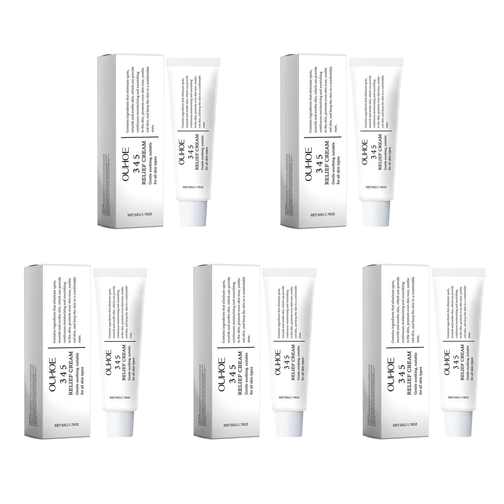 345 Relief Cream – Hydrating, Brightening & Soothing Face Cream Face Moisturizer Cream Oasis Select 5 x 50g Boxed