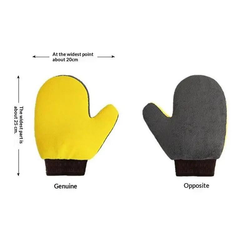 1/2 Pcs Microfiber Car Washing Glove Double-Faced Thickened Coral Fleece Cleaning Brush Gloves Car Detailing Cleaner Care Tool Oasis Select 1PCS