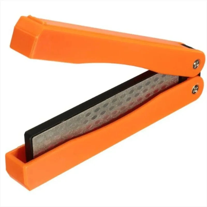 1PCS Portable Folding Pocket Knife Sharpener with Double Sided Diamond Sharpening Stone for Outdoor Use Oasis Select