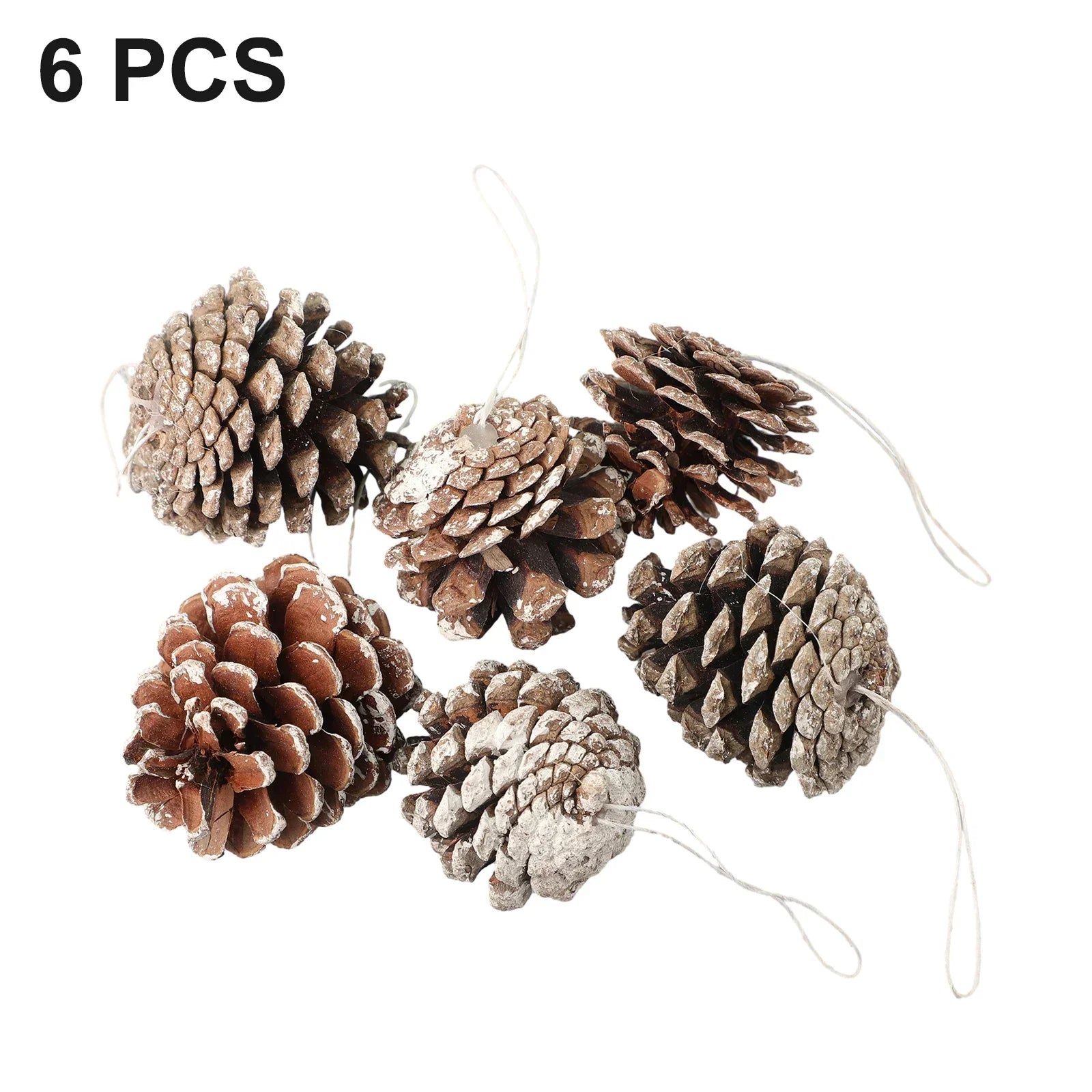6PCS 5cm Christmas Pine Cones Pendant Christmas Pinecones Bulk Ornaments For Party Home Wreath Xmas Tree Winter Decoration Craft Oasis Select