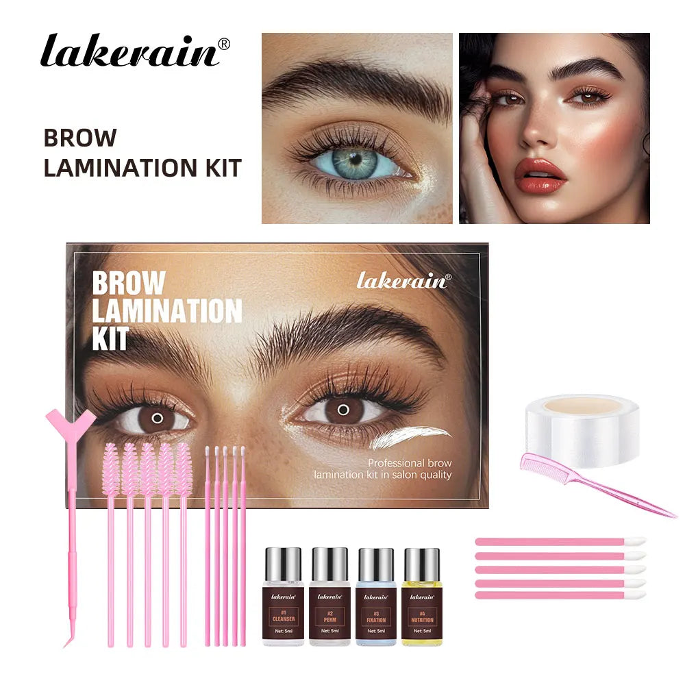 Semi-permanent Brow Lift Perming Brow Lamination Kit Professional With Cling Film Nutrition Keratin Perming Lotion For Home Use Oasis Select as shown