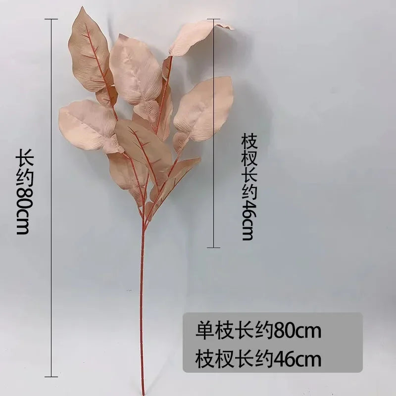 80cm Simulated Large Orange Leaf Decoration Garden Bonsai Simulated Dried Flower Wall Decoration Shooting Props Home Decoration Oasis Select