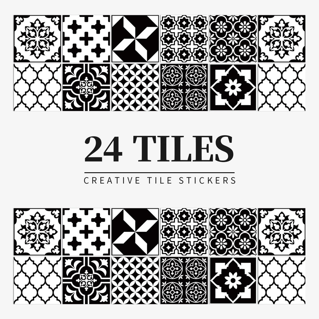Mandala Tile Self-adhesive Wall Paste Waterproof and Oil-proof Kitchen and Bathroom Wall Decorative Tile Paste Stickers Oasis Select HZ059 10cm x 10CM x 24PCS