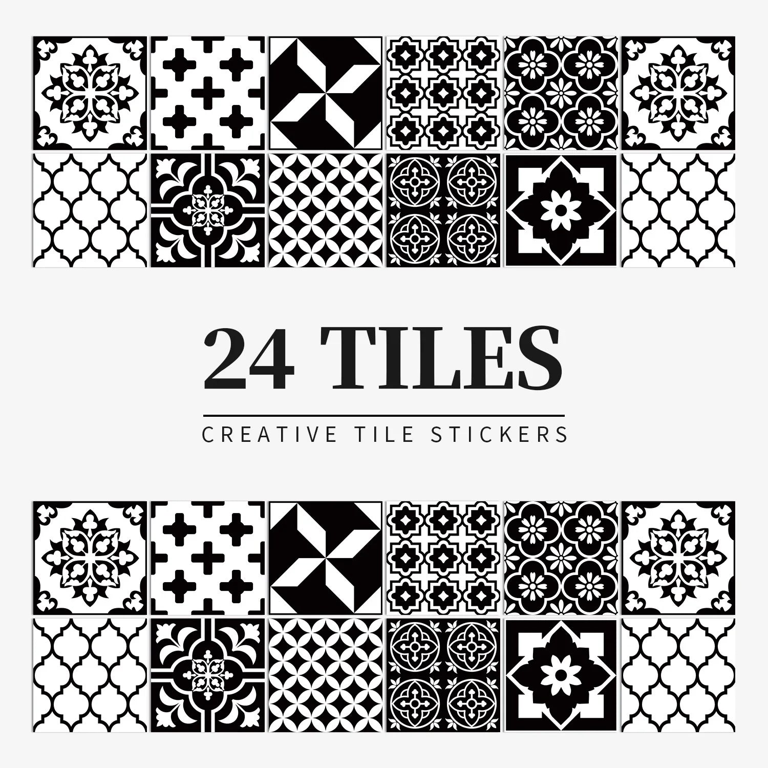 Mandala Tile Self-adhesive Wall Paste Waterproof and Oil-proof Kitchen and Bathroom Wall Decorative Tile Paste Stickers Oasis Select HZ059 10cm x 10CM x 24PCS