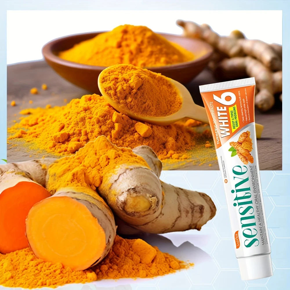 Turmeric Toothpaste for Fresh Breath, Deep Cleaning, and Whitening Teeth 100g Oasis Select