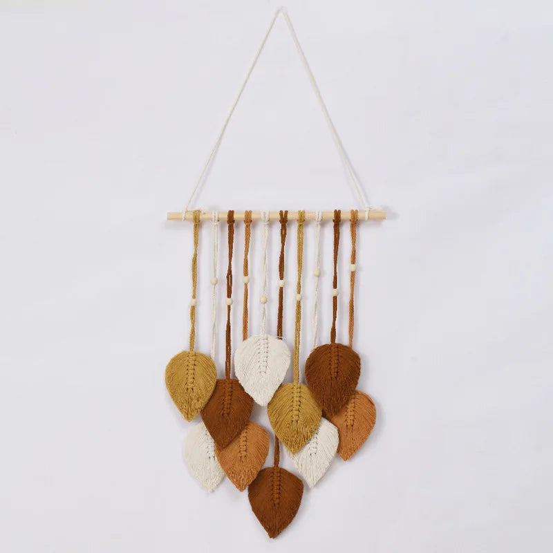 1 Piece Macrame Leaf Garland Jungle Nursery Decor Green Theme Classroom Room Decoration Mothers Day Gift Boho Style Oasis Select Brown