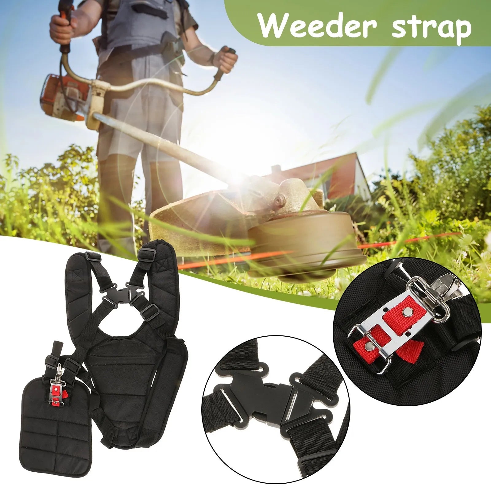 Lawn Mower Strap Double Shoulder Strap Harness Universal Strimmer Padded Belt Adjustable Lawn Mower Band For Brushcutter Oasis Select