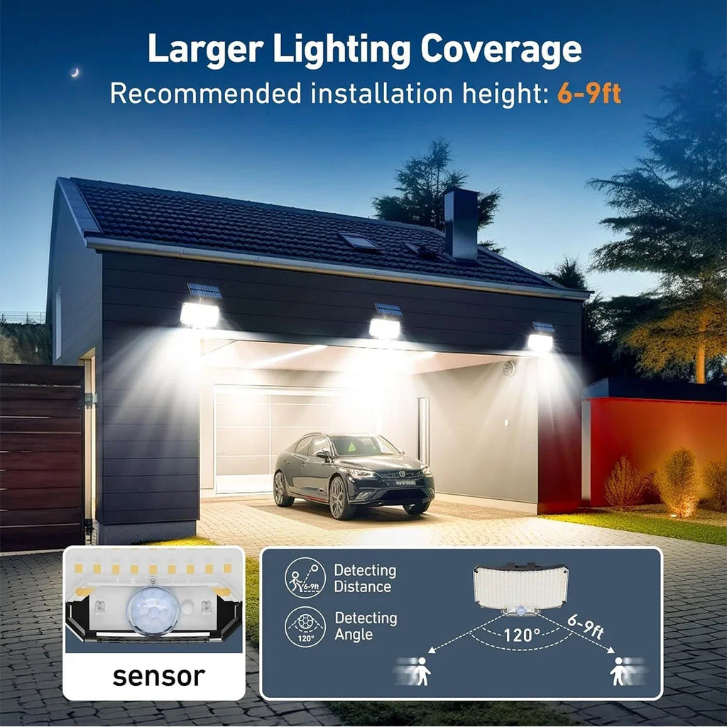 Solar Lights Outdoor 3 Modes Motion Sensor Flood Lights 234LED Solar Wall Lights for Outside Yard Garden Fence Pathway Lighting Oasis Select