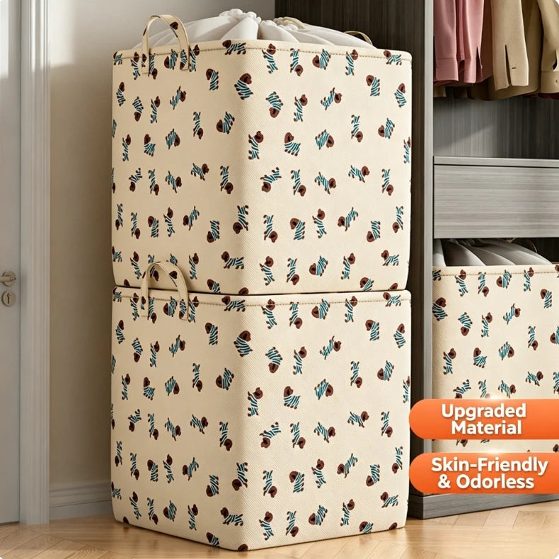 Extra Large Upgraded Large Capacity Storage Bag with Drawstring,Dustproof Quilt Clothes Organizer for Wardrobe, Home Storage Oasis Select