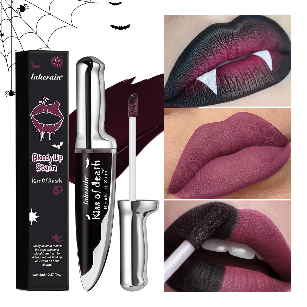 Kiss of Death Bloody Stain Lip Lip Tinting Long Lasting Waterproof Non Stick Color Will Become Darker Matte Gothic Cosmetic Oasis Select