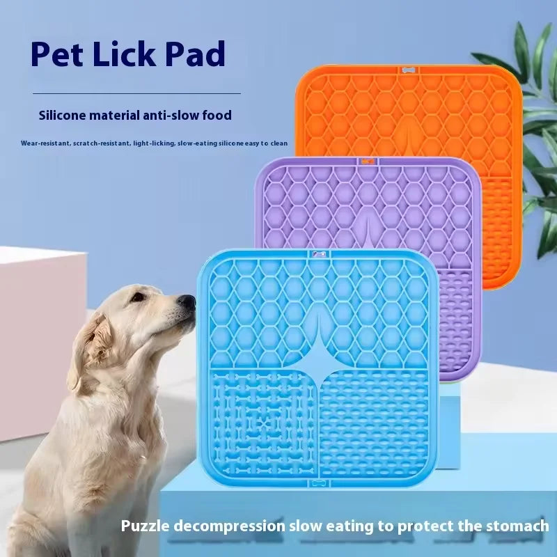 Food Grade Silicone Pet Dog and Cat Anti-Choking Slow Eating Tableware Tray Licking Mat Licking Plate Pet Yogurt Placemat Oasis Select