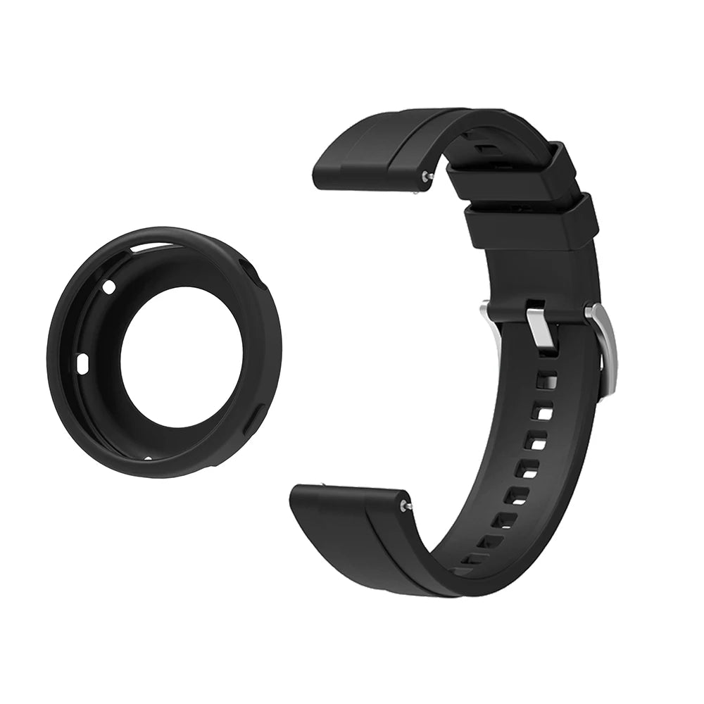 Silicone Case & Strap for Huawei Watch GT4 GT5 41mm | Protective Smartwatch Case & Strap Oasis Select Black Case Strap