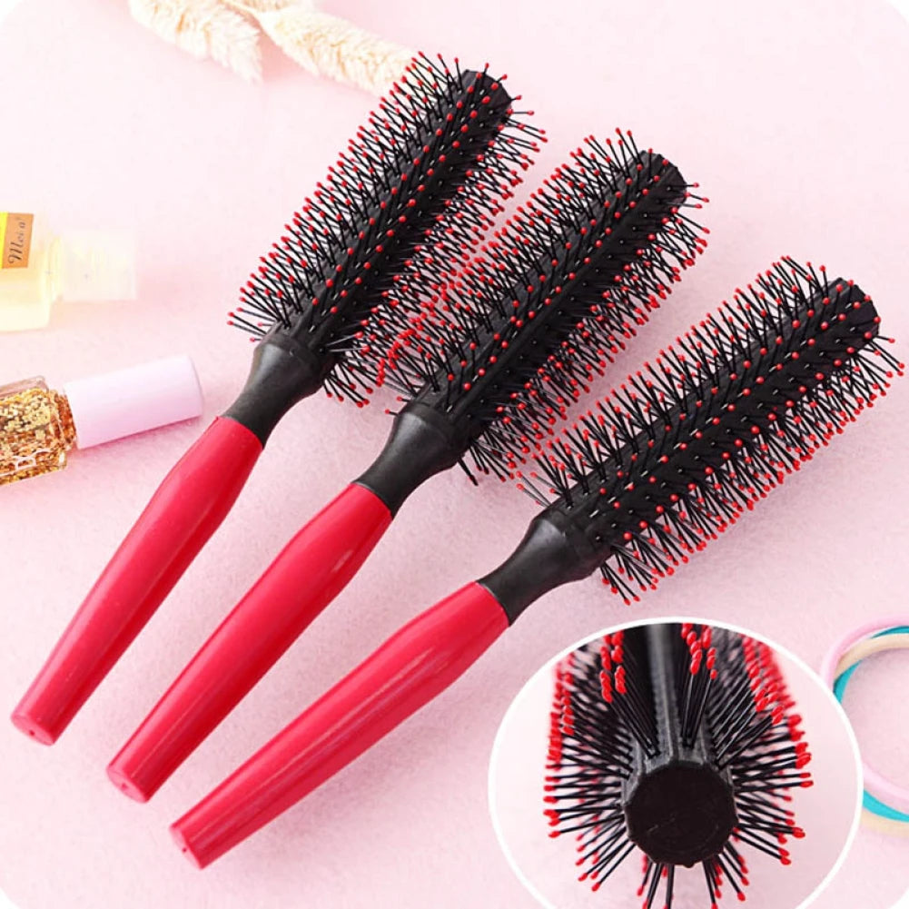 Professional Plastic Round Brush Quiff Roller Curly Hair Comb Hairstyle Massager Hairbrush Dressing Salon Barber Comb New Spiral Oasis Select 3pcs