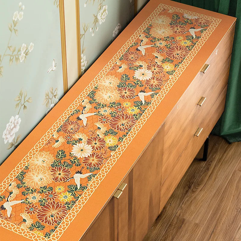 American Retro Light Luxury TV Cabinet Side Cabinet Waterproof Pad Oil Anti-ironing No-wash Leather Table Mat Oasis Select 40x140cm C