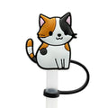 1PCS Straw Cover Cap Black White Cat ,8mm Silicone Straw Cap Accessories for Tumbler Cup,Creative Dustproof Straw Plug Charm Oasis Select 2