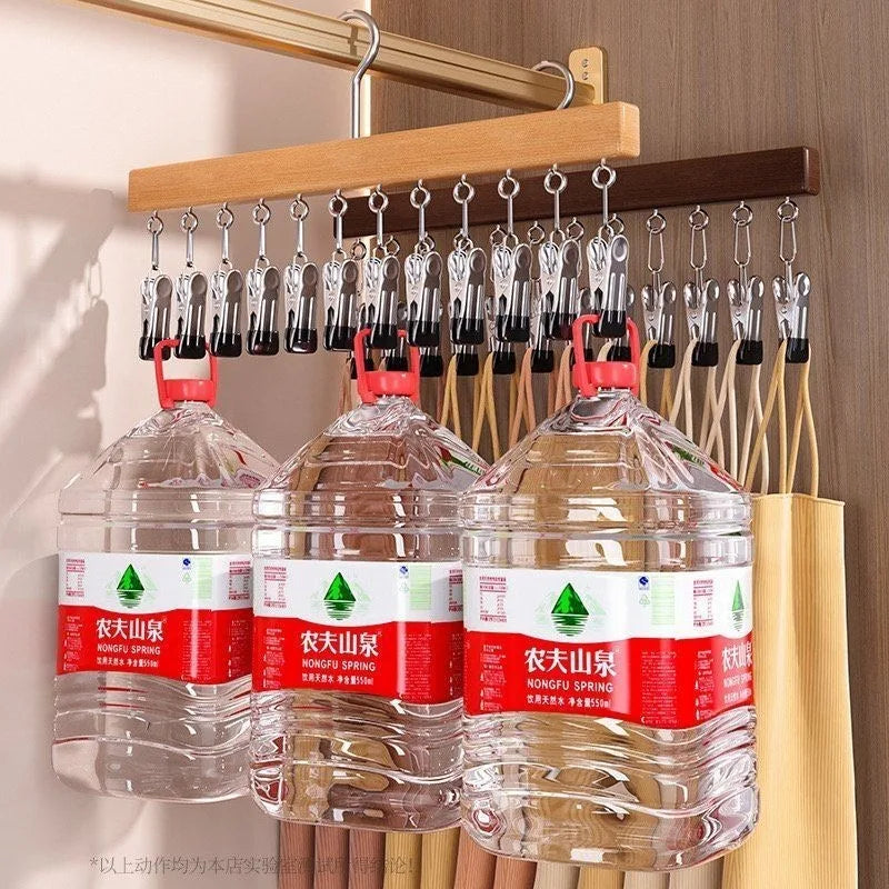 Multi Hook Clothes Hanger Space Saving Wardrobe Organizer Heavy Duty Garment Storage Rack Multifunctional Clip Holder Oasis Select