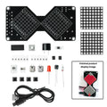 DC 5V LED Dot Matrix Electronic Hourglass DIY Kit Gravity-Sensing Timer Soldering Practice Components Micro USB Interface Oasis Select Red
