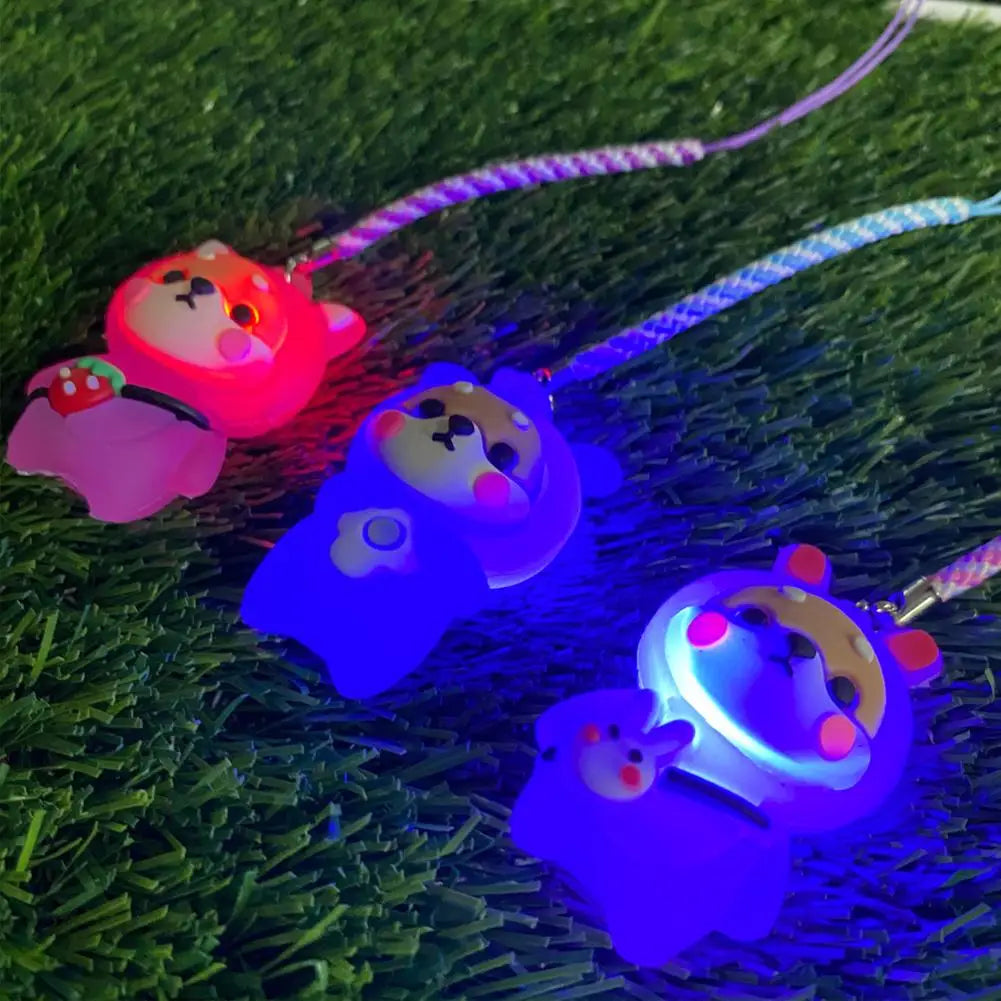 1Pcs Golf Rubber Tees With Flashing Light Cartoon Cute Prevent Loss Golf Ball Holder With Braided Rope Outdoor Golf Accessory Oasis Select