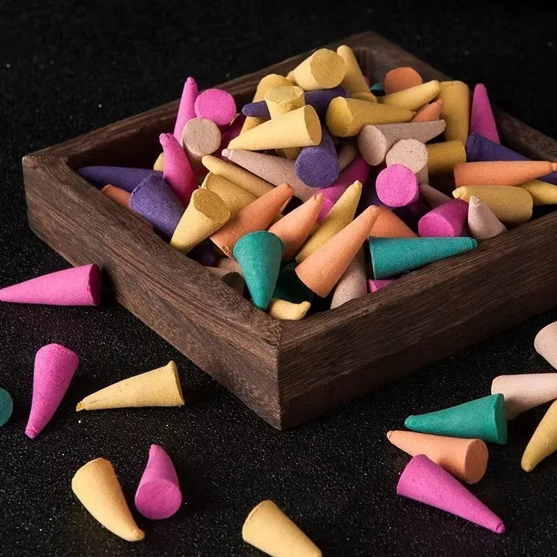 Mix Incense Cones Rose Jasmine Lavender Aroma Cones Smoke Odor Fragrance Incenso Cone Meditation Relaxation Aromatherapy Oasis Select