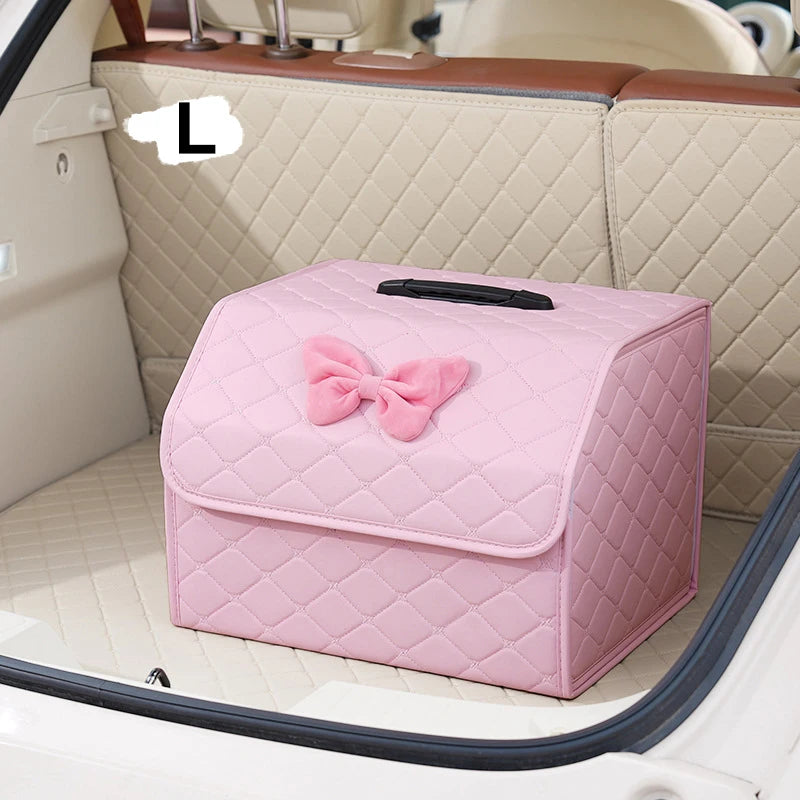 Large Capacity Car Trunk Storage Box Folding Car Storage Box Sundries Organizer Box Women's Pink Auto Accessories Oasis Select L1
