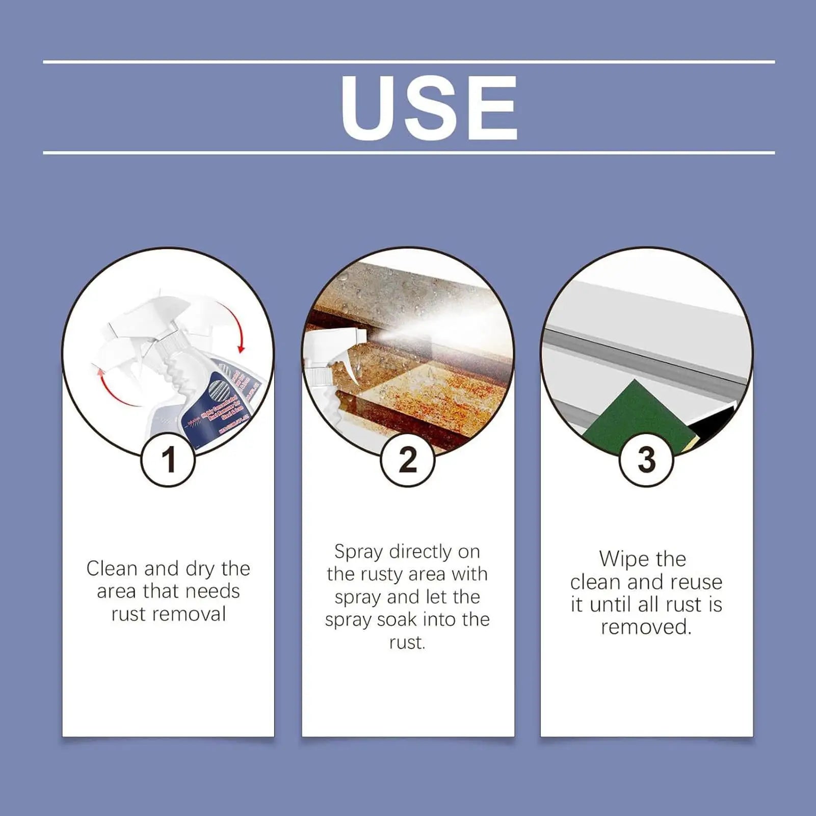 Rust Removal Spray Metal Rust Remover Heavy Duty Cleaner Rust Remover Spray 120/240ml Rust Remover Car Maintenance Cleaning Oasis Select