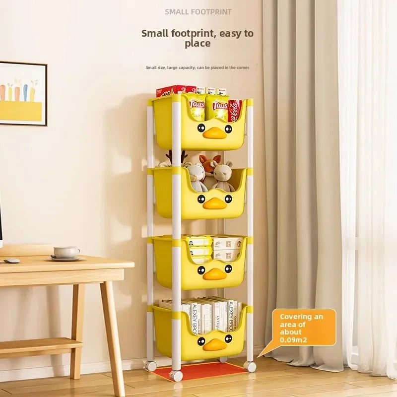 Multi-functional Children's bookshelf storage rack Living room floor-to-ceiling multi-layer snack rack trolley Oasis Select