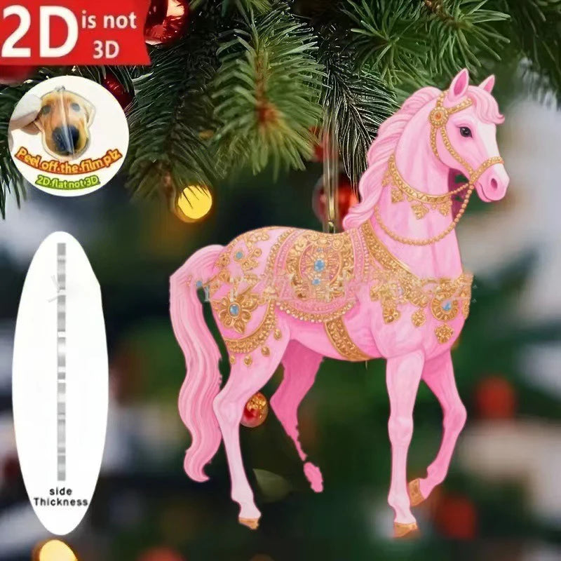 Golden Acrylic Horse Keychain Pendant – Car & Bag Charm Gift