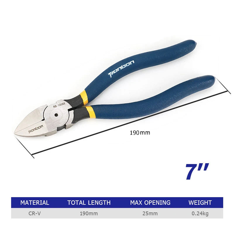 5/6/7 Inch Professional Cutting Pliers Wire Stripping Tool Side Cutter Cable Burrs Nipper Electricians DIY Repair Hand Tools Oasis Select 7 Inch