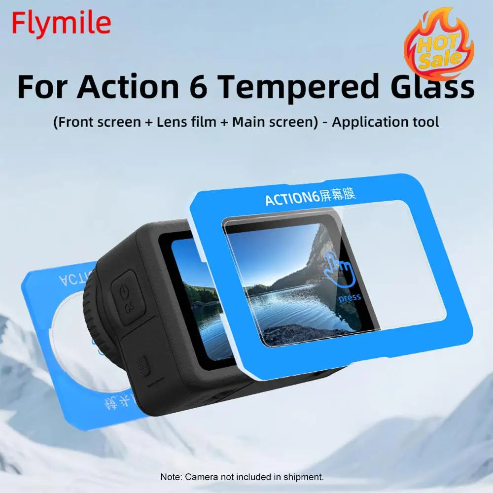 Anti-Bubble Screen Protector Fit for DJI OSMO Action 6 Accessories 0.4mm Tempered Glass Protector Scratch Resistant Oasis Select